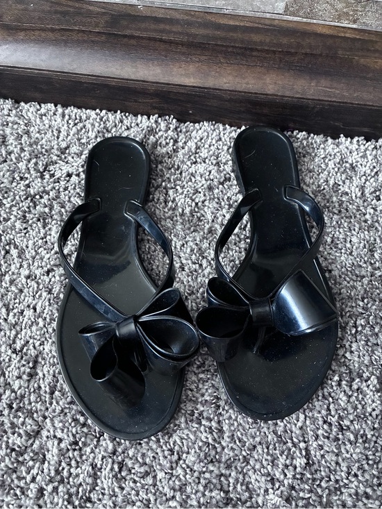 Dizzy Shoes - Dizzy Black Bow Jelly Sandal Thong Flip Flops